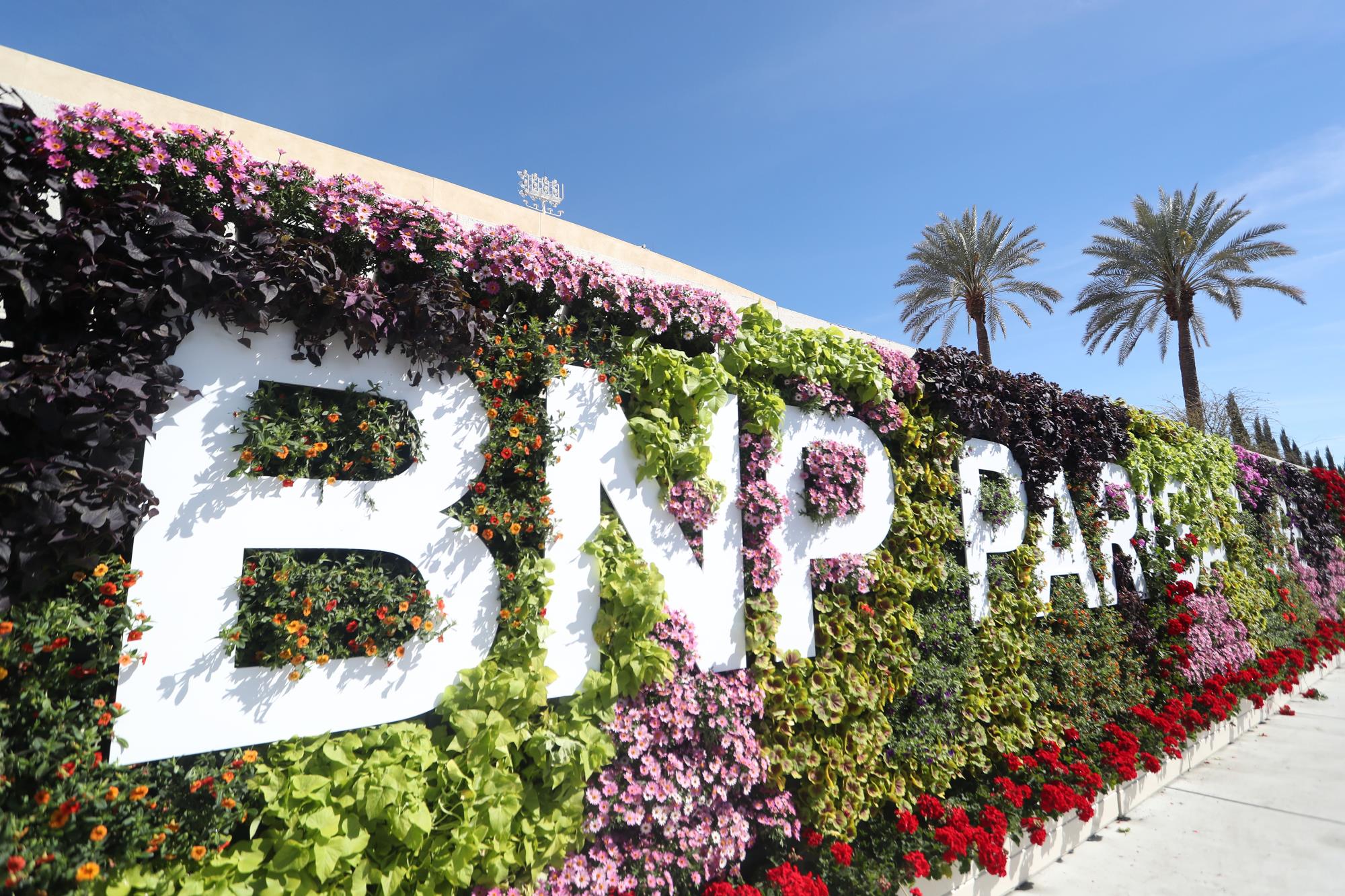 flower wall at BNP Paribas Open